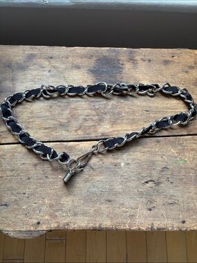 Moschino Chain Belt with Black Ribbon